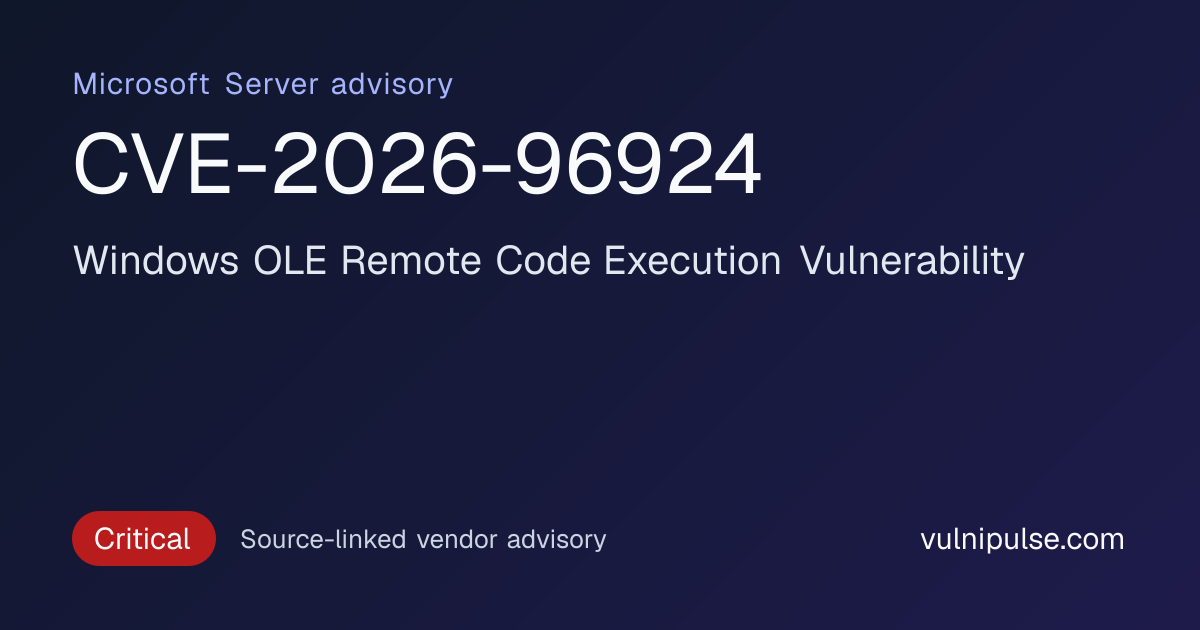 CVE-2026-96924: MS Server Windows OLE Remote Code Execution